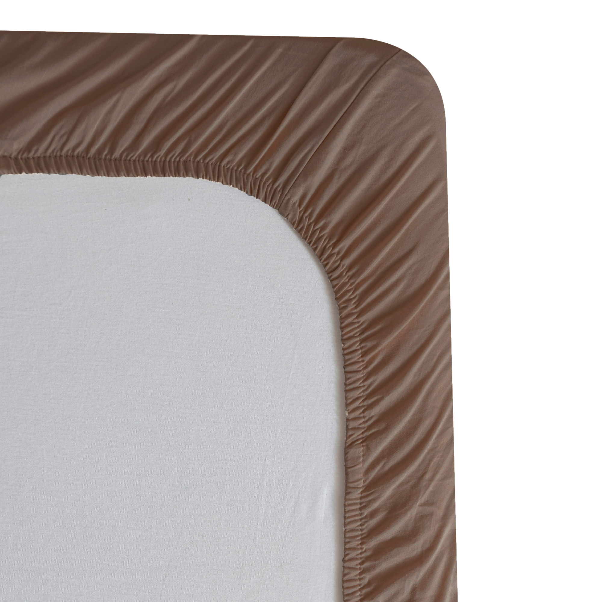 Hoeslaken Cotton 160x200+35 cm dark brown