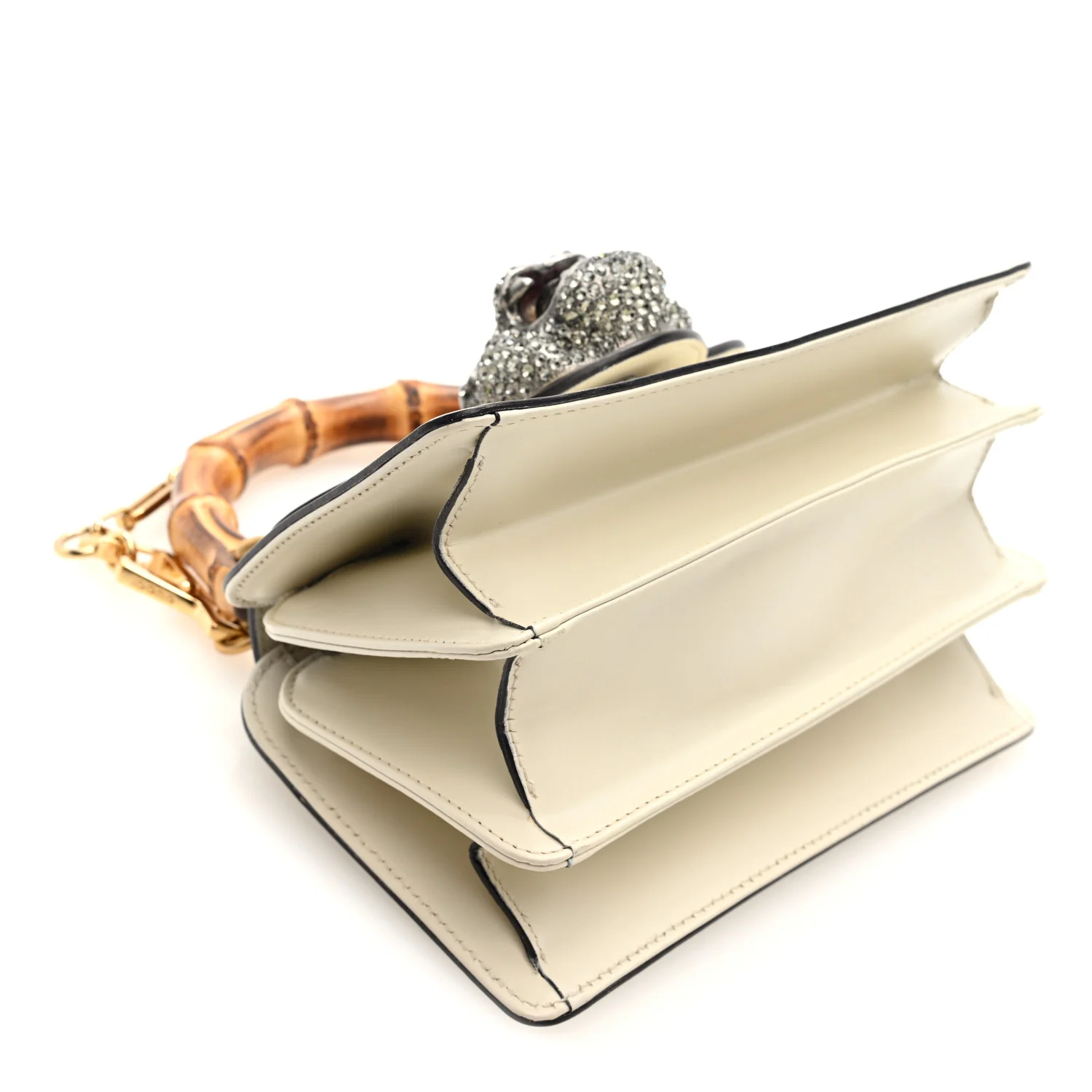 Calfskin Bamboo Mini Thiara Top Handle Bag White - Top Club