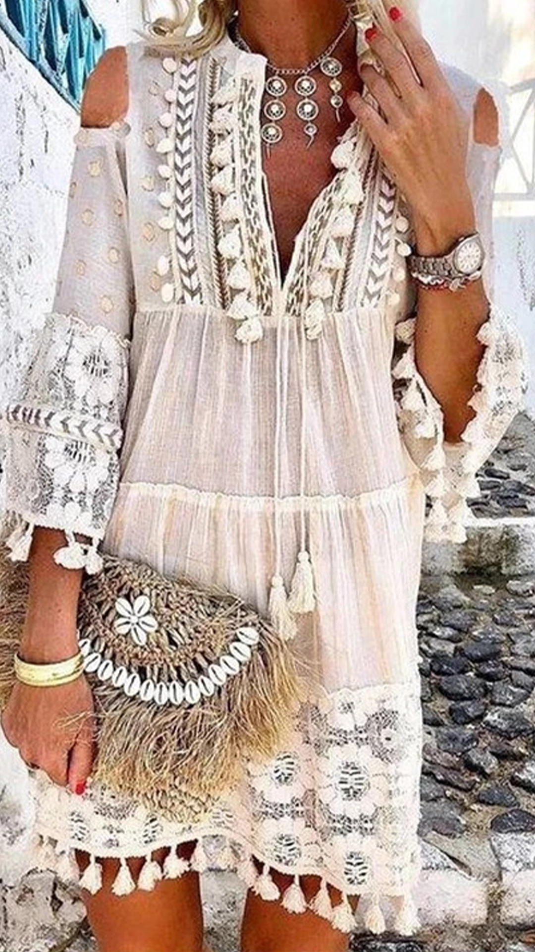 Women's Bohemian Tassel Cotton-Blend Dress - Nordfashionstorm - Women's Clothing, Fashion for You - Nordfashionstorm.com