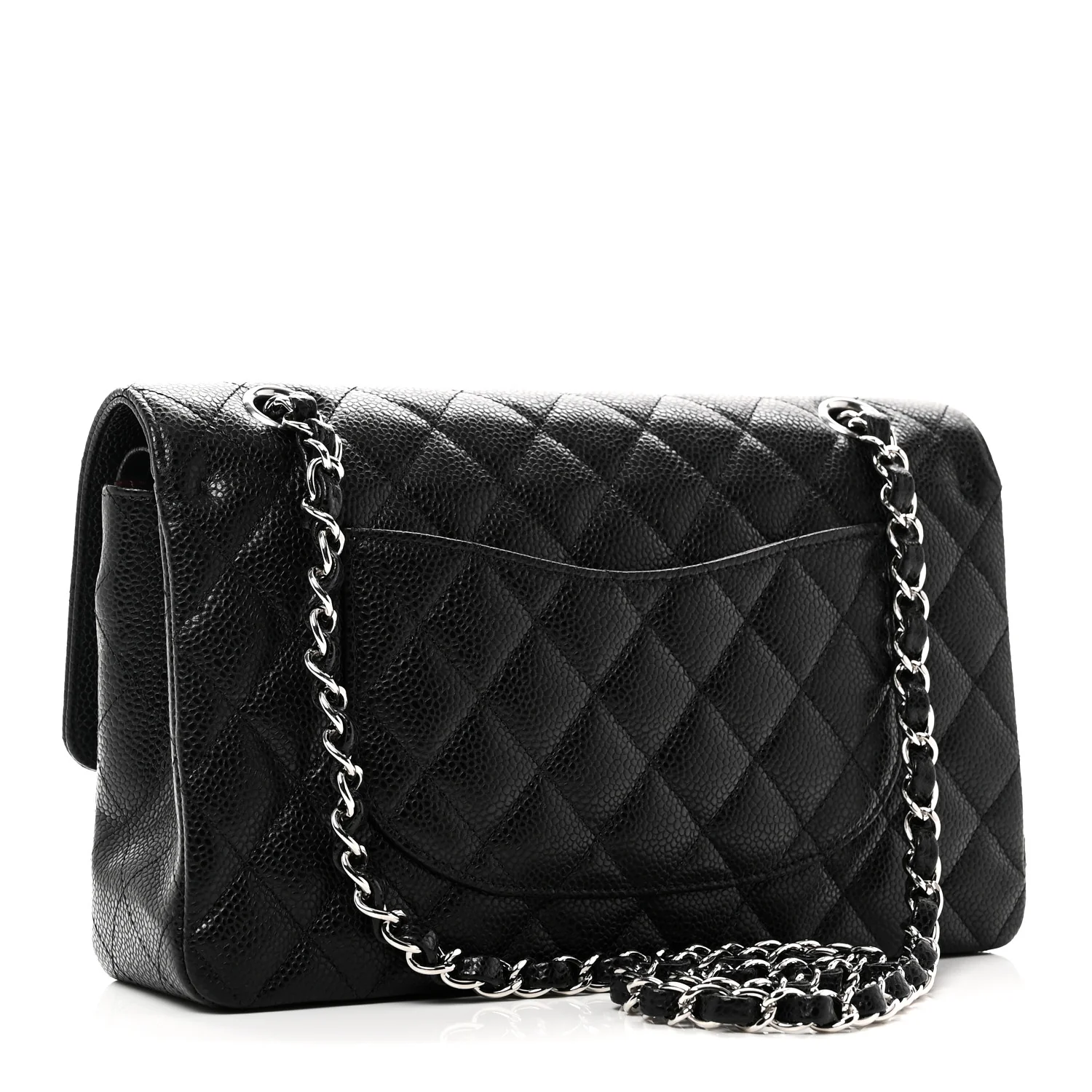 Caviar Quilted Medium Double Flap Black - Top Club