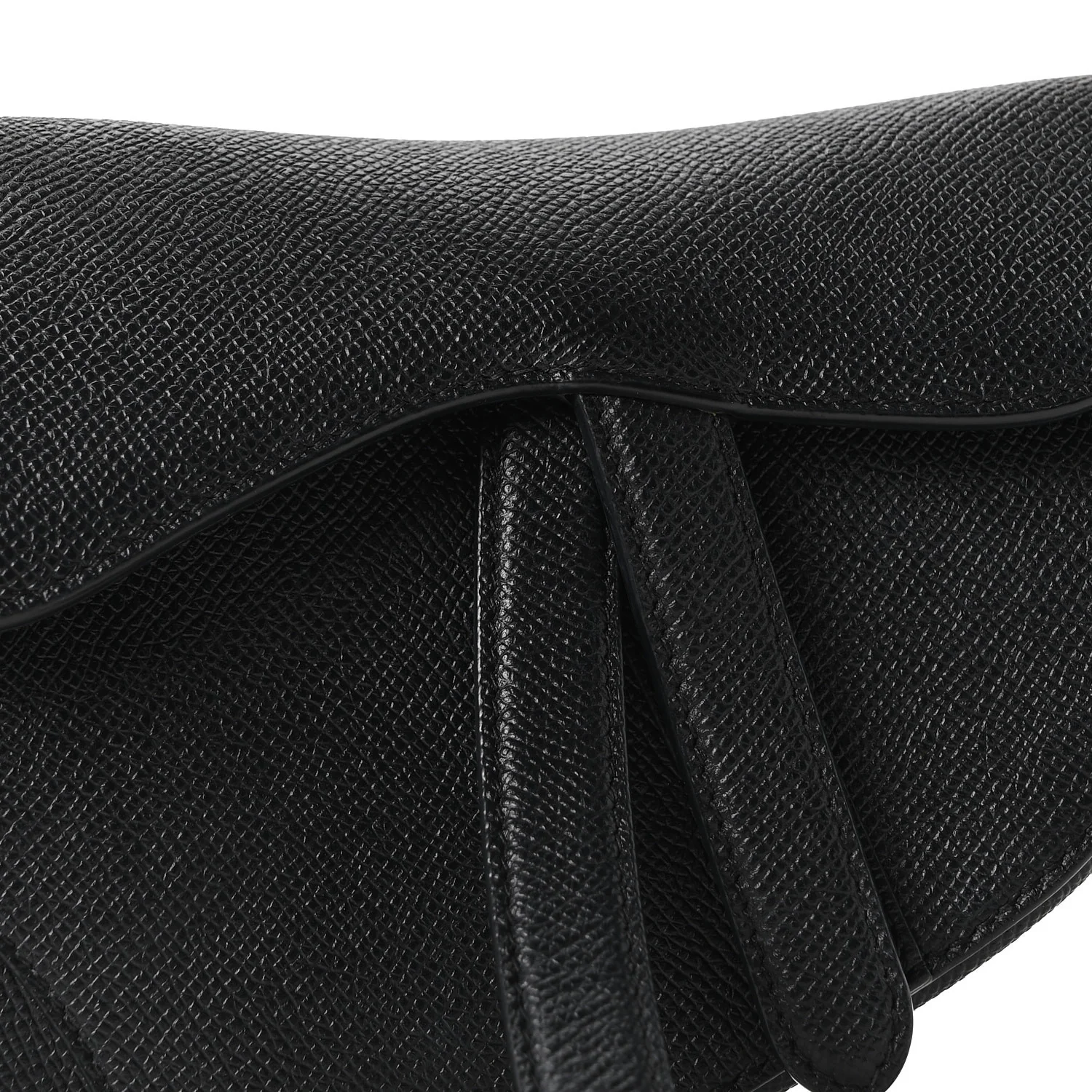Grained Calfskin Mini Saddle Bag Black - Top Club