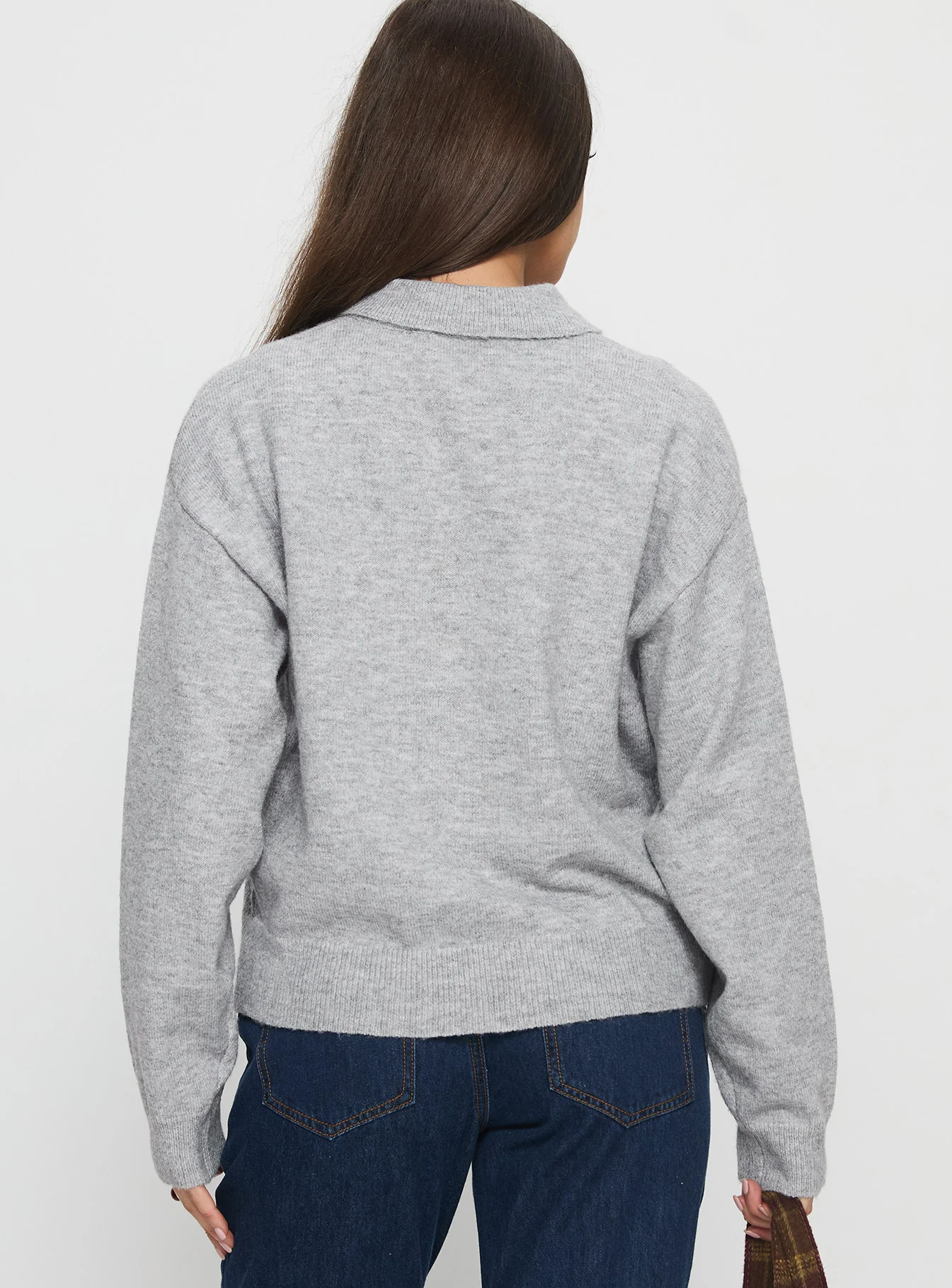 Nadyna Collared Cardigan Grey Marle