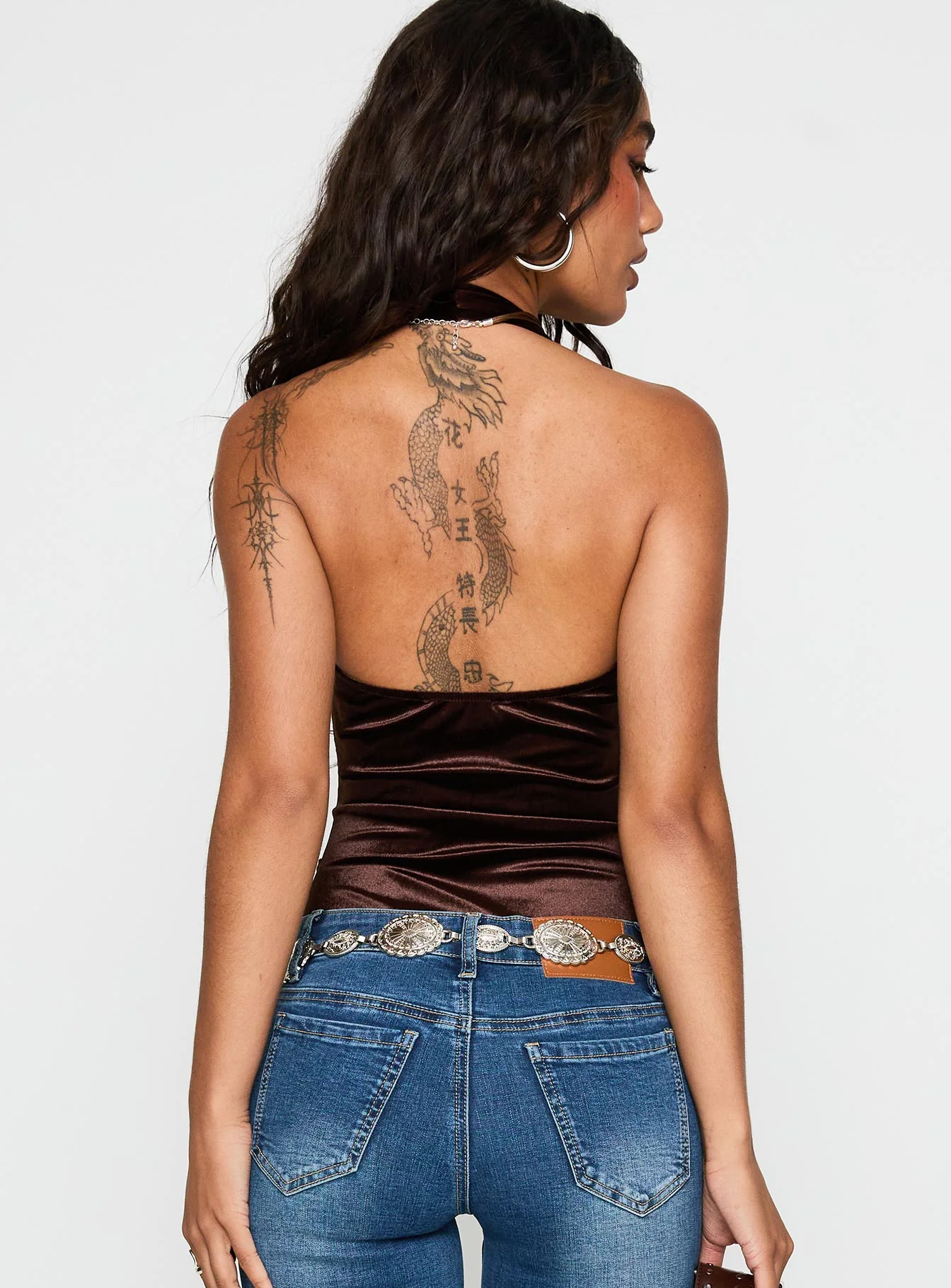 Ruelle Halter Bodysuit Brown