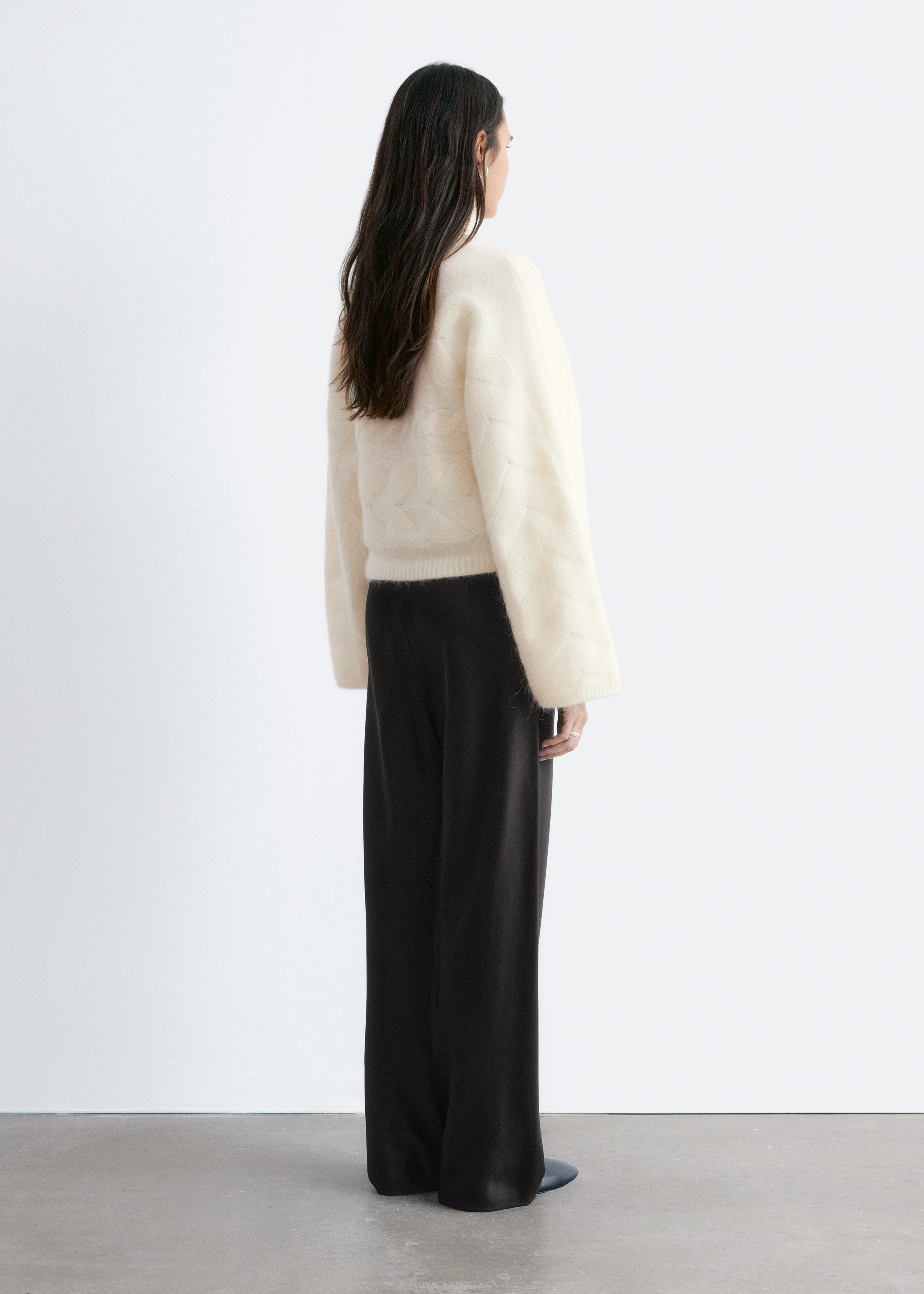 & Other Stories MOHAIR-BLEND CABLE-KNIT JUMPER