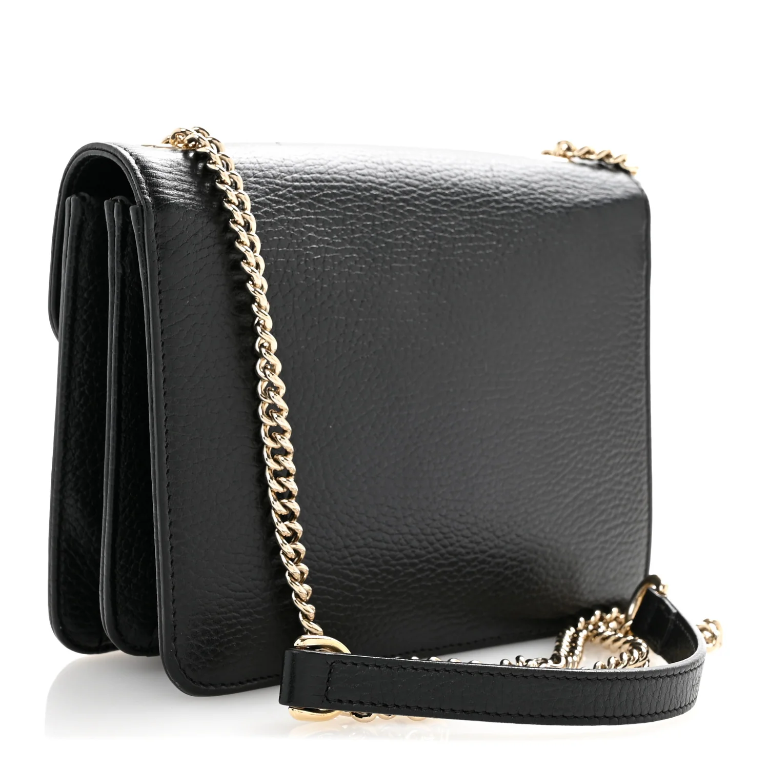 Dollar Calfskin Small Interlocking G Shoulder Bag Black - Top Club