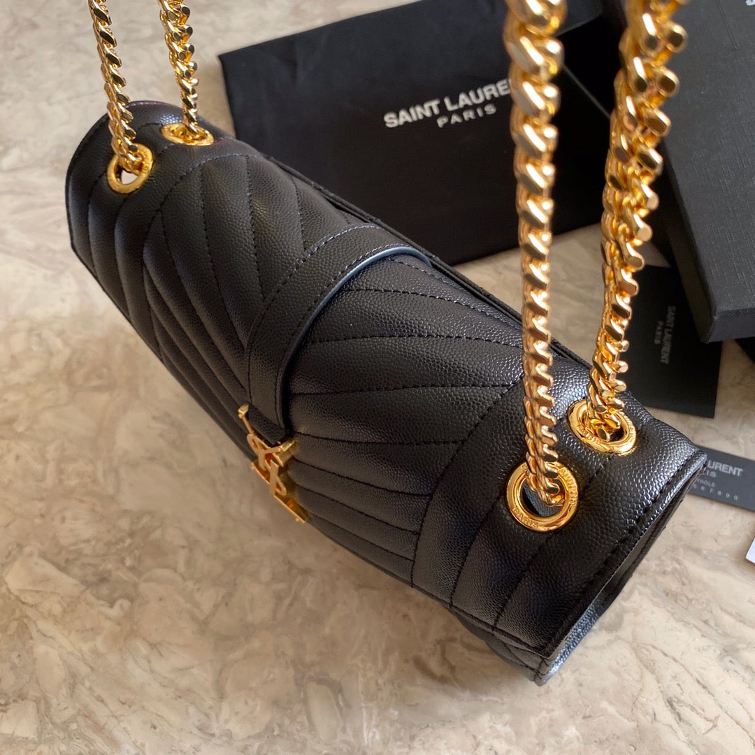Y  Envelope Medium Bag In Mix Matelasse Grain  De Poudre Embossed Leather - Top Club