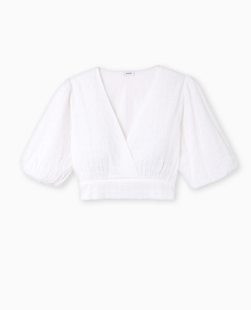 Pimkie Blouse courte encolure V croisée