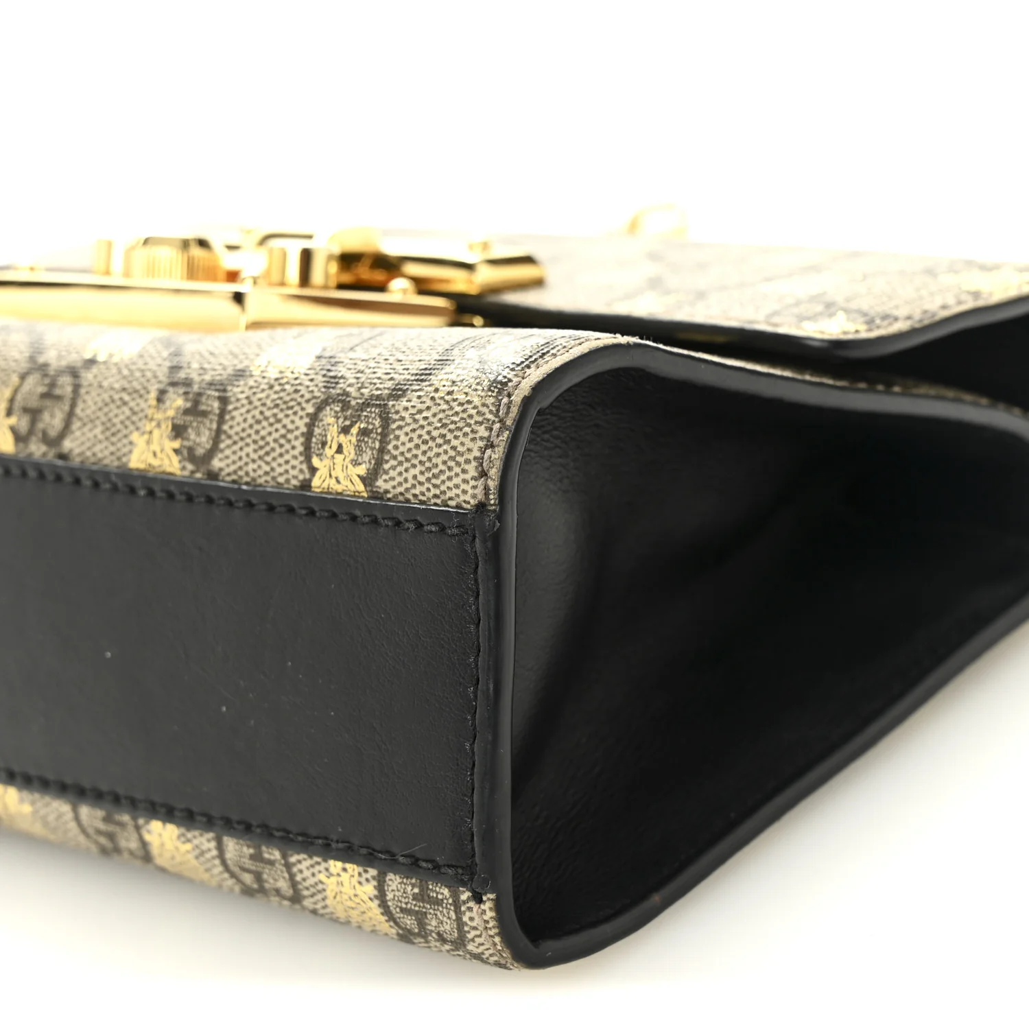 GG Supreme Monogram Bees Small Padlock Shoulder Bag Black - Top Club