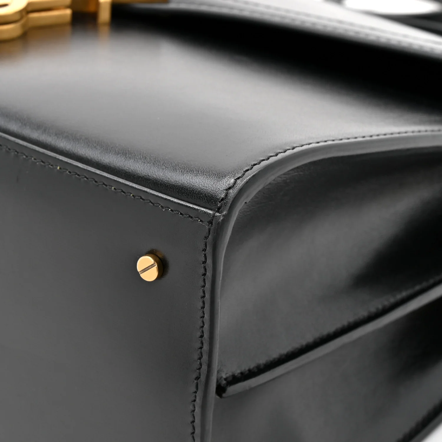 Smooth Calfskin Medium Classic Monogram Cassandra Top Handle Black - Top Club