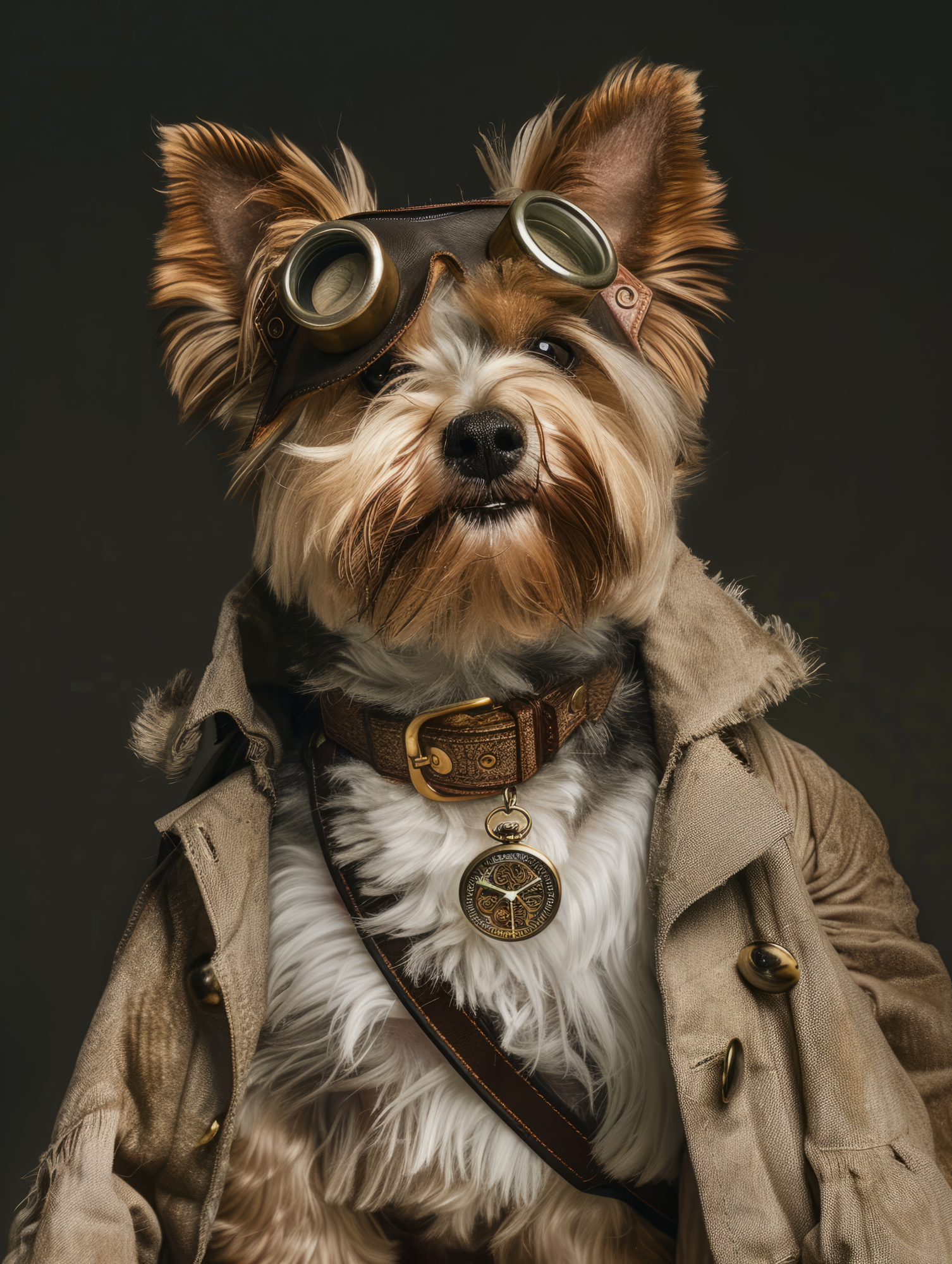 Canvas schilderij van een Biewer Terrier 100x200 cm