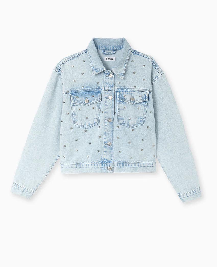Pimkie Veste en jean avec cœurs métalliques