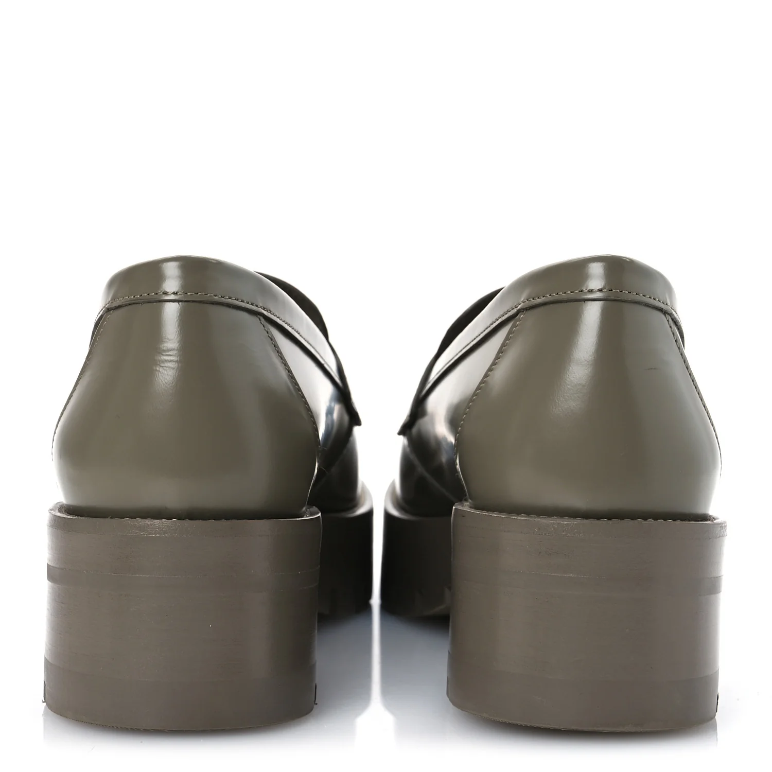 Calfskin Metal CC Loafers 40 Khaki - Top Club