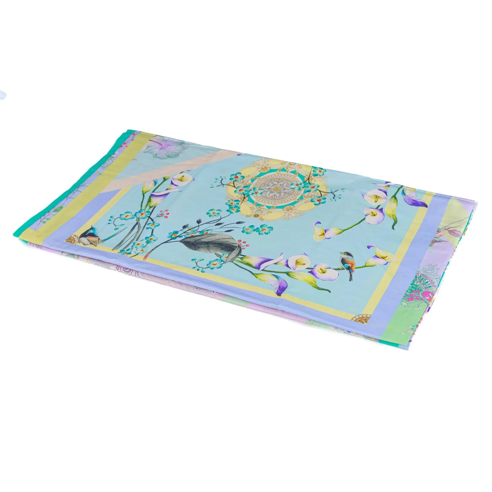 Telo Arredo Copridivano Grandecor In Percalle Luisiana Valencia 260X290 Lilla Mirabello