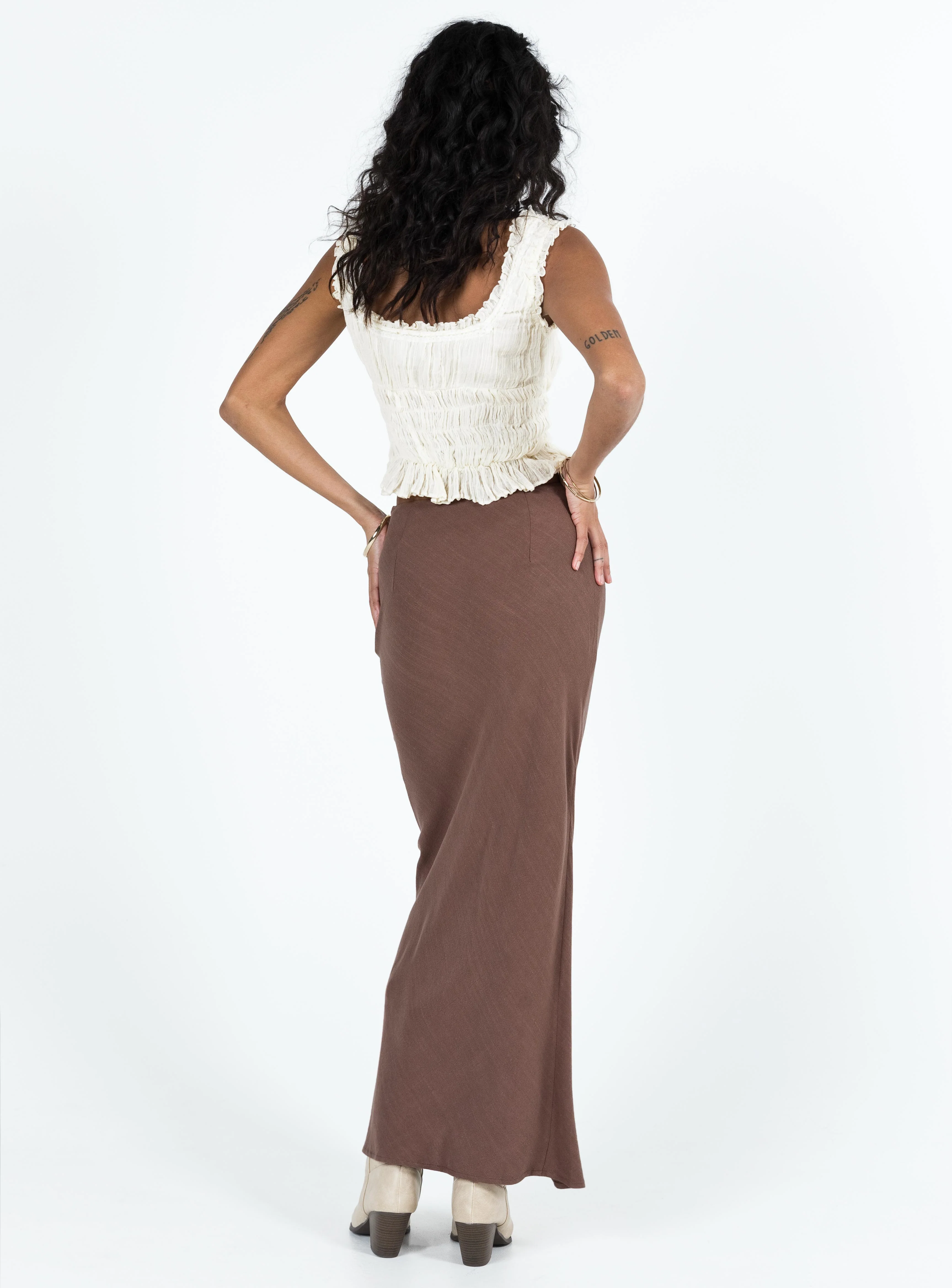 Jodie Maxi Skirt Brown