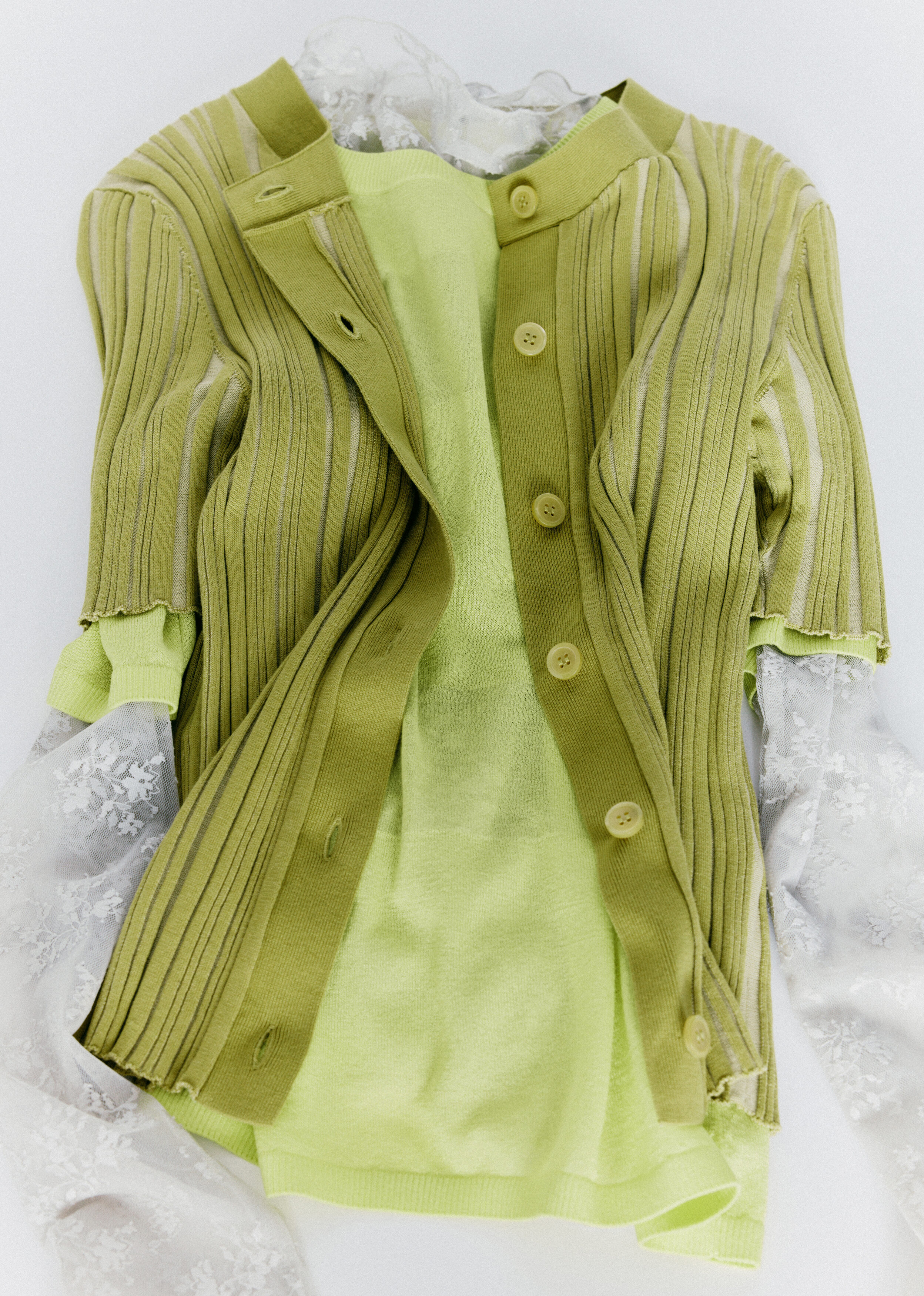 & Other Stories SHORT-SLEEVE RIB-KNIT CARDIGAN