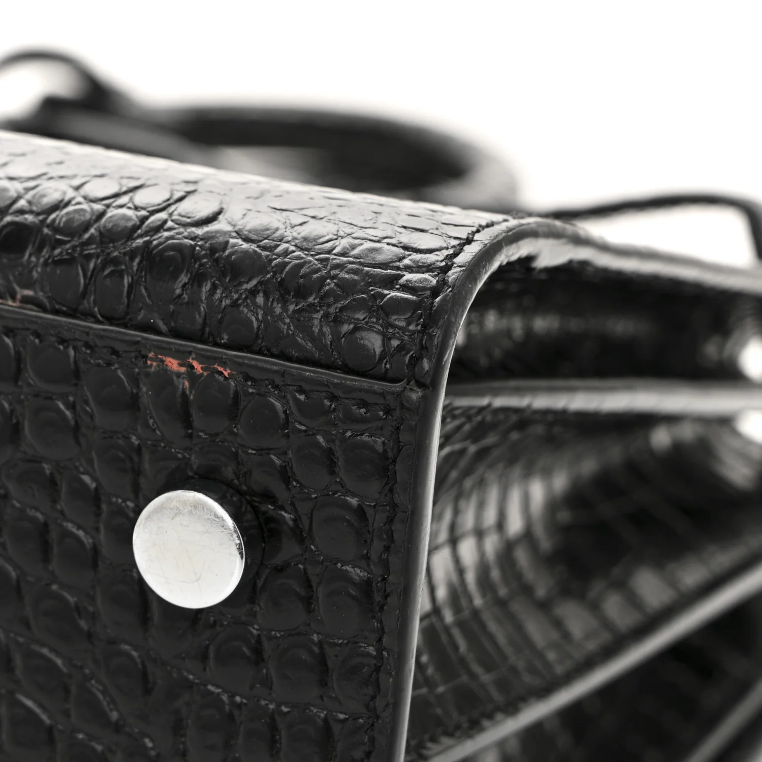 Calfskin Crocodile Embossed Baby Sac De Jour Black - Top Club