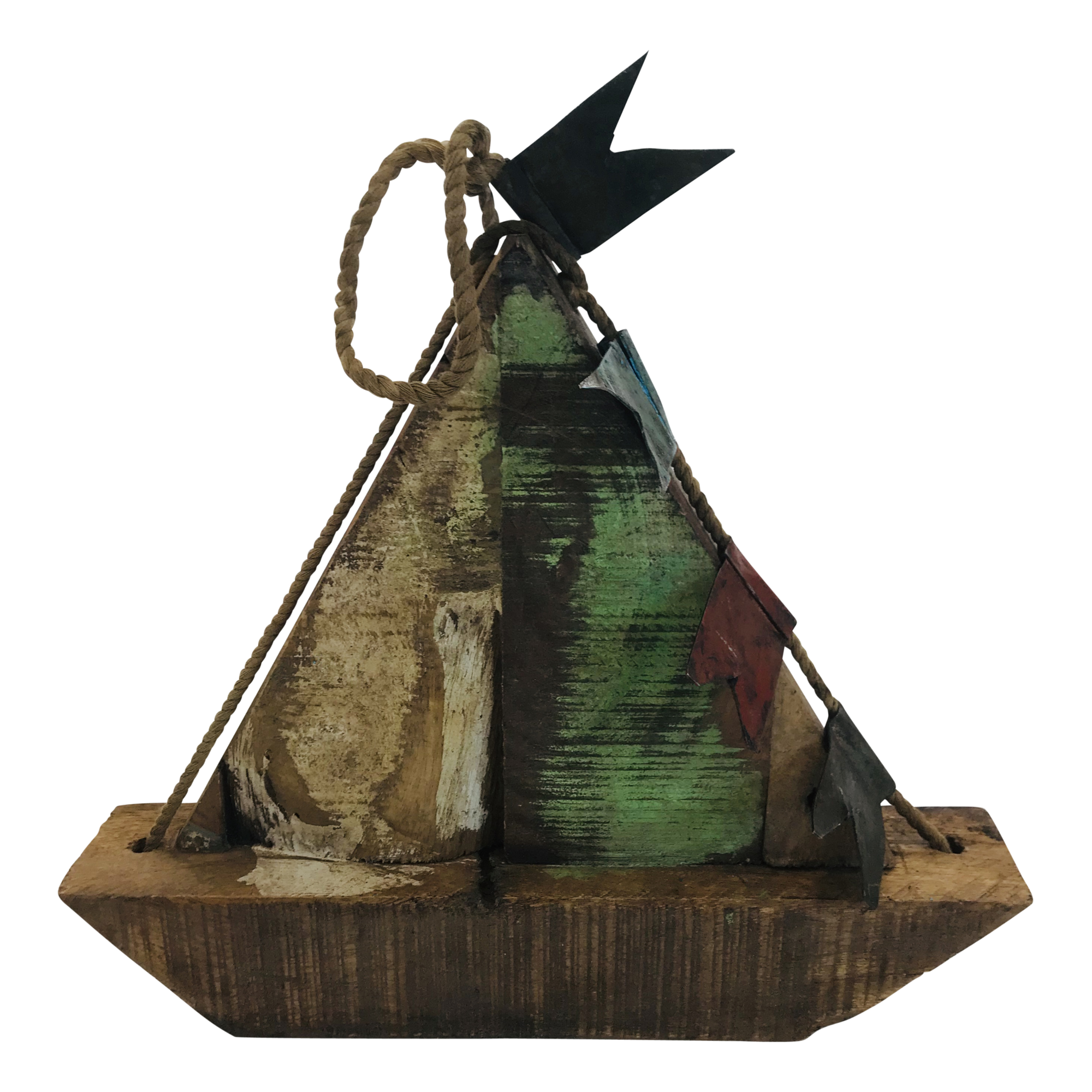 Wooden ship H23cm