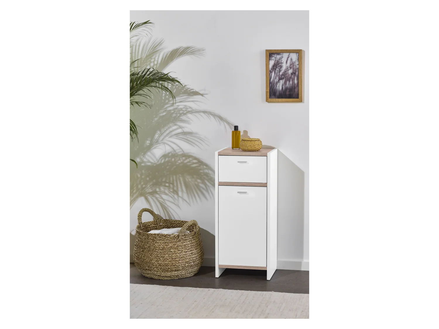 LIVARNO home Colonne de salle de bains, 34,2 x 79 x 28 cm, blanc/imitation chne