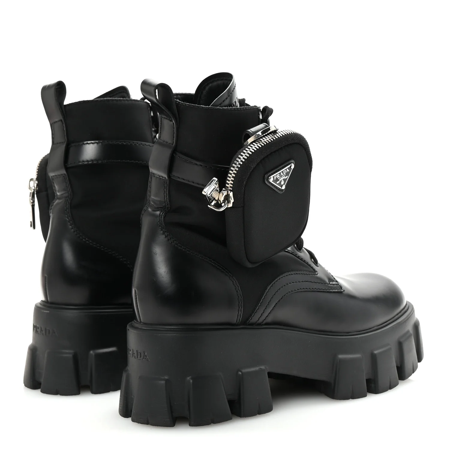 Spazzolato Rois Nylon Metal Triangle Logo Monolith Pouch Pocket 55mm Boots 38 Black - Top Club
