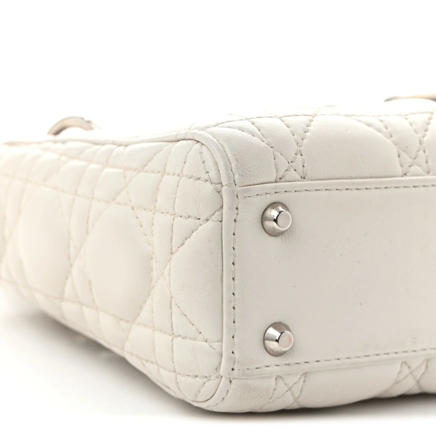 Lambskin Cannage Mini Lady Dior White - Top Club
