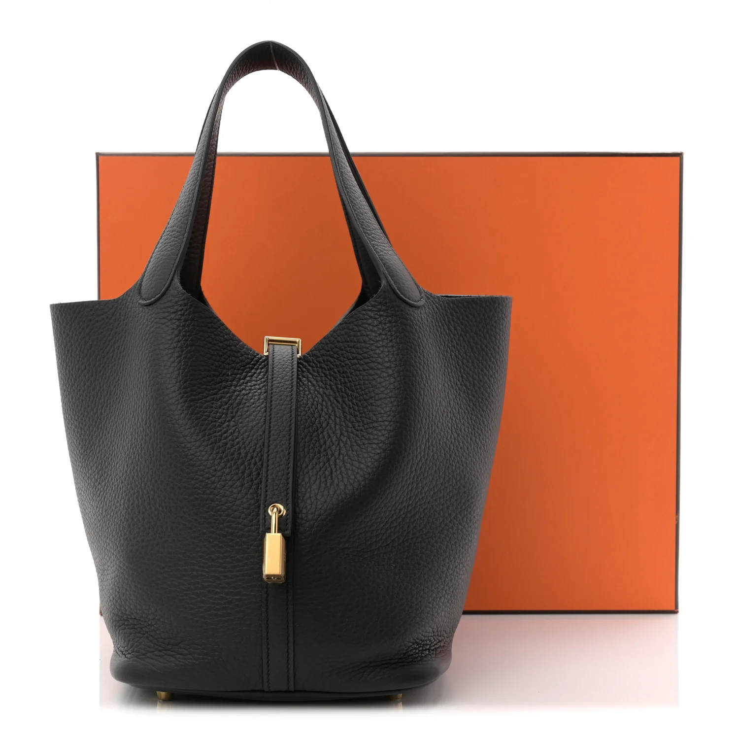 Taurillon Clemence Picotin Lock 22 MM Black - Top Club