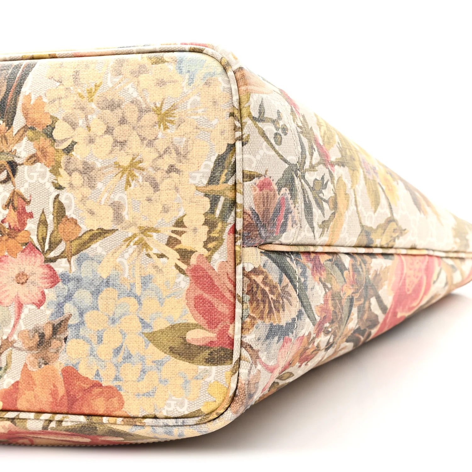 GG Supreme Monogram Water Flora Web Large Ophidia Tote Beige White Multicolor - Top Club