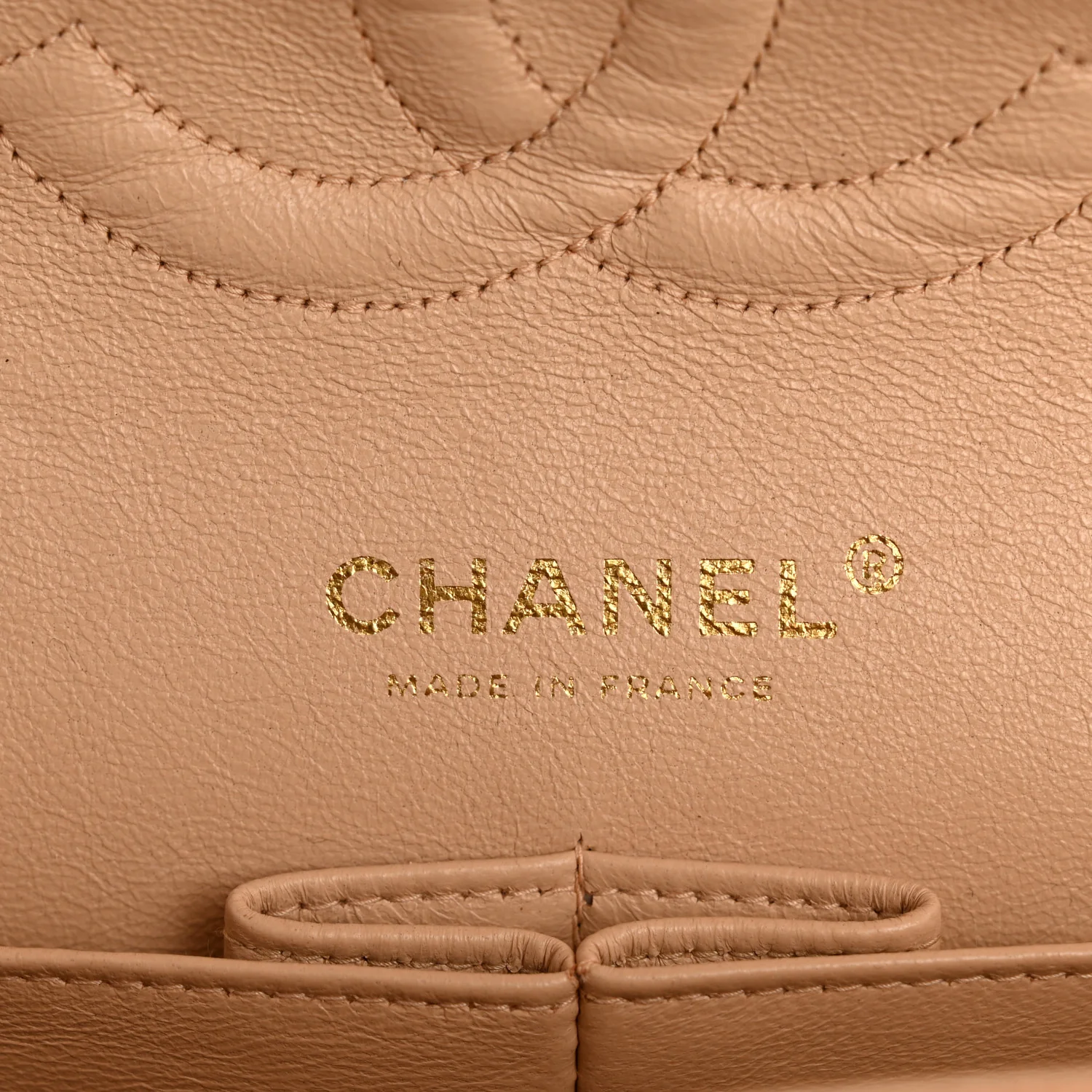 Caviar Quilted Medium Double Flap Beige Clair - Top Club