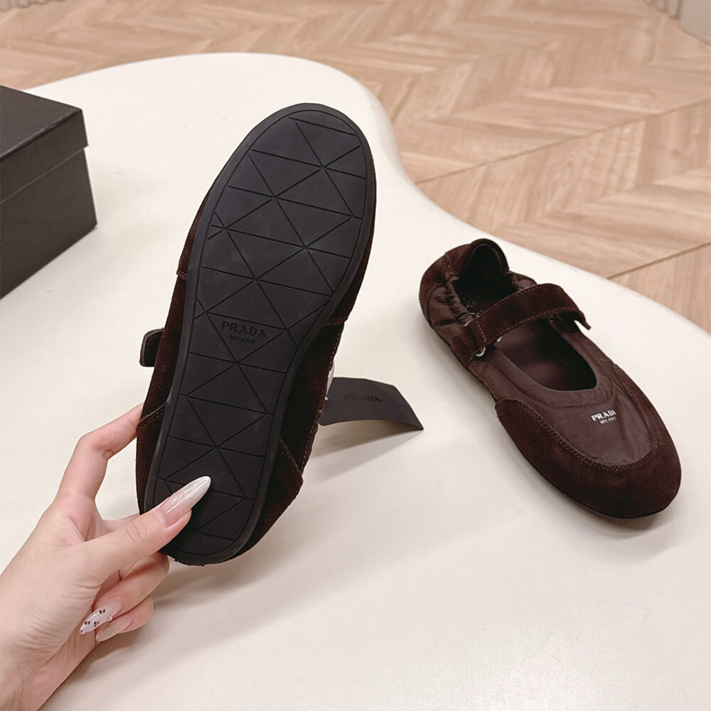 PRADA Re-Nylon and suede ballet flats - Top Club