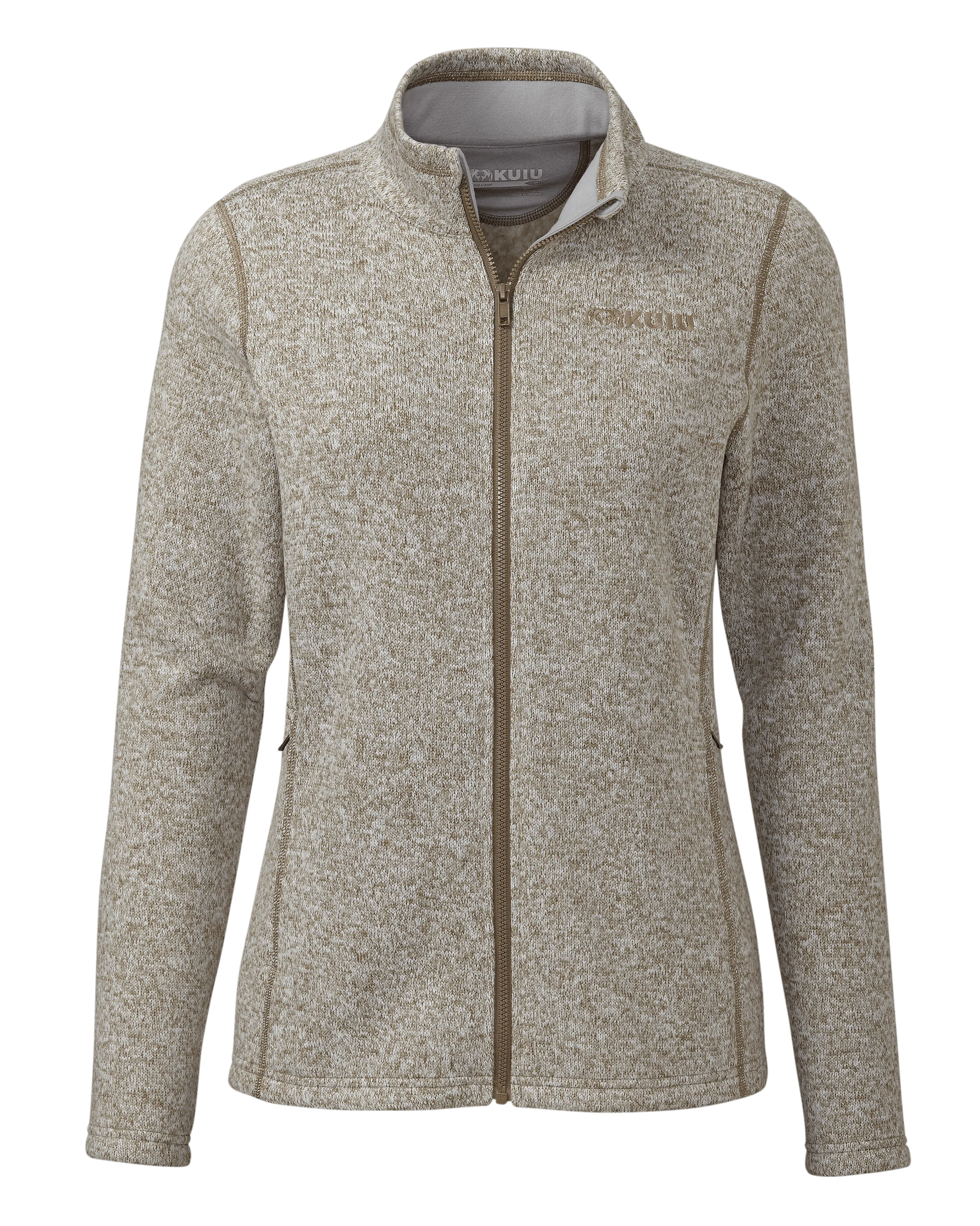 Women's Base Camp Full Zip Sweater | Khaki White Heather