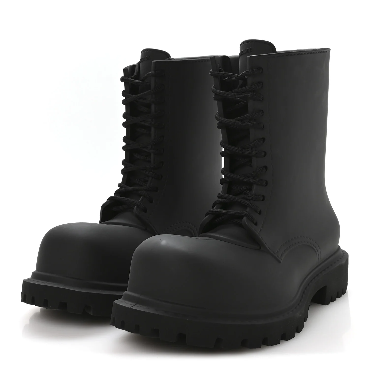 Rubber Mens Steroid Lace Up Boots 41 Black - Top Club