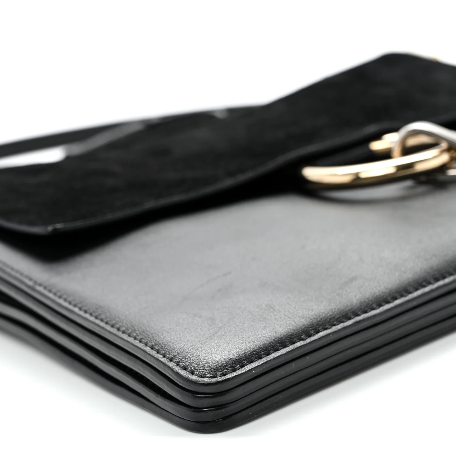 Suede Calfskin Medium Faye Shoulder Bag Black - Top Club