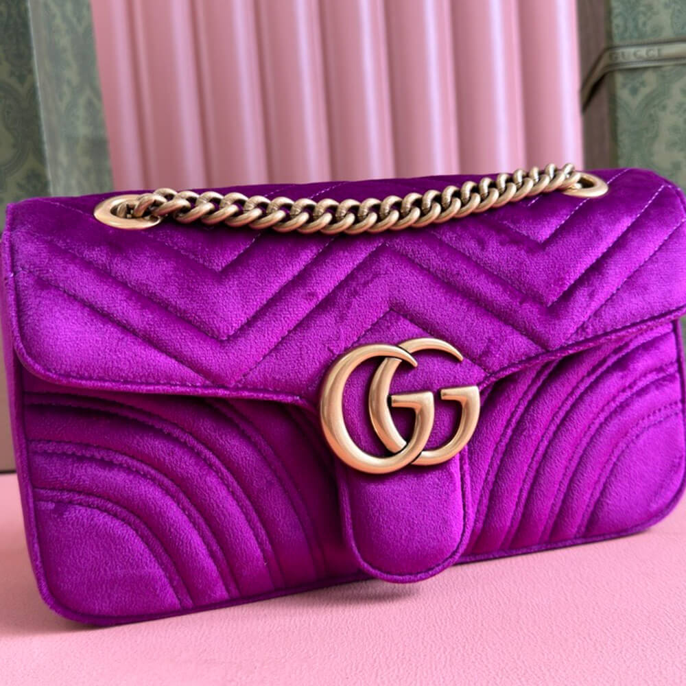 GG Velvet Small Marmont shoulder bag - Top Club