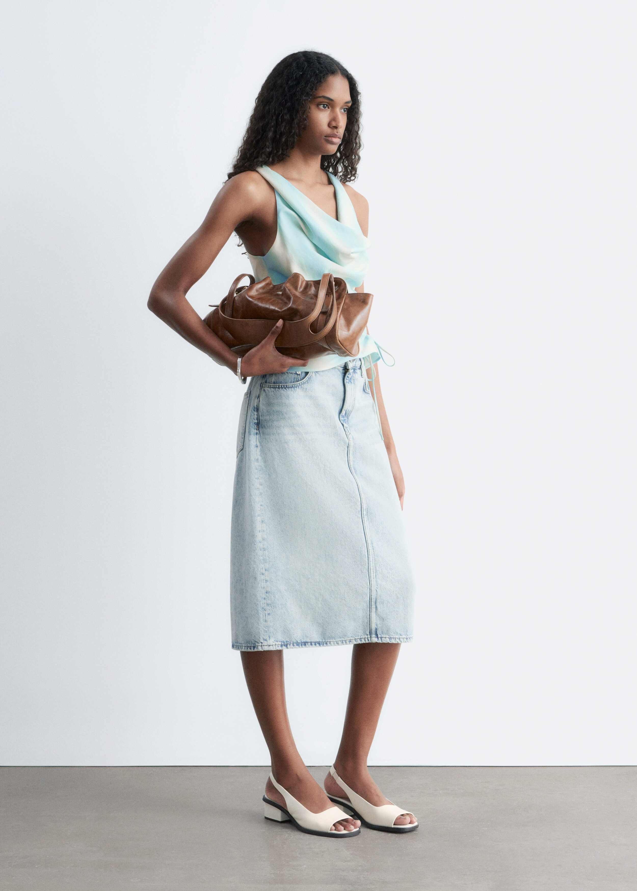 & Other Stories DENIM MIDI SKIRT