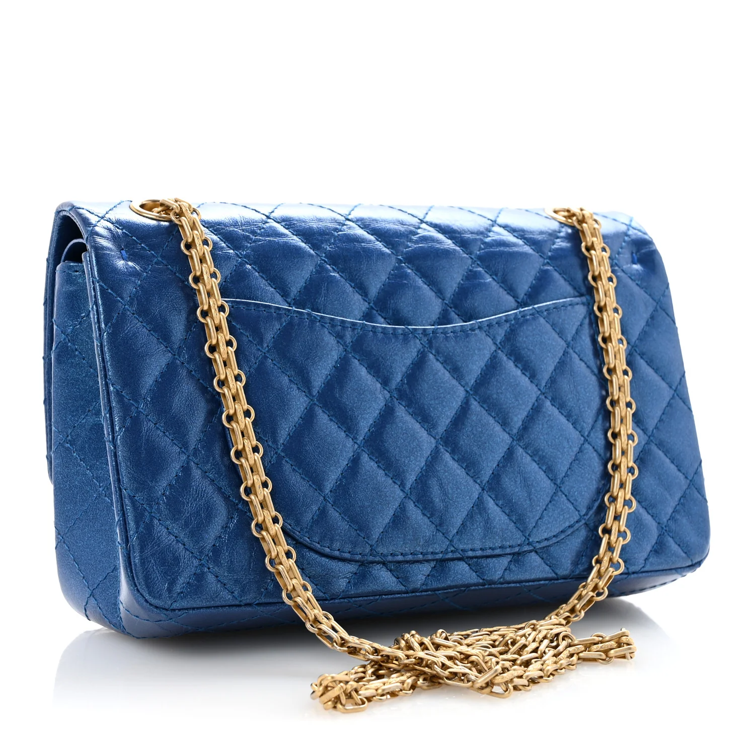 Metallic Calfskin Quilted 2.55 Reissue 225 Flap Blue - Top Club