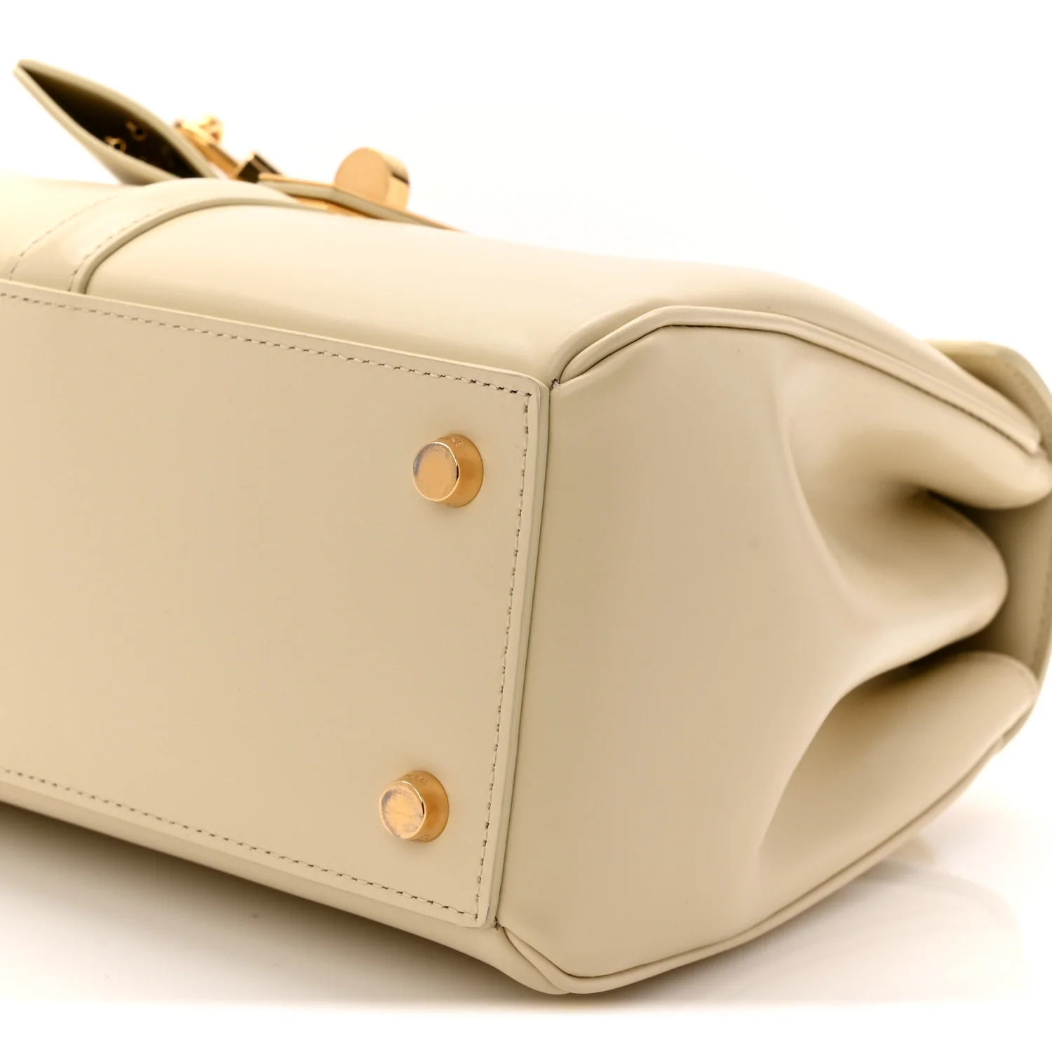 Satinated Calfskin Small 16 Top Handle Bag Beige - Top Club