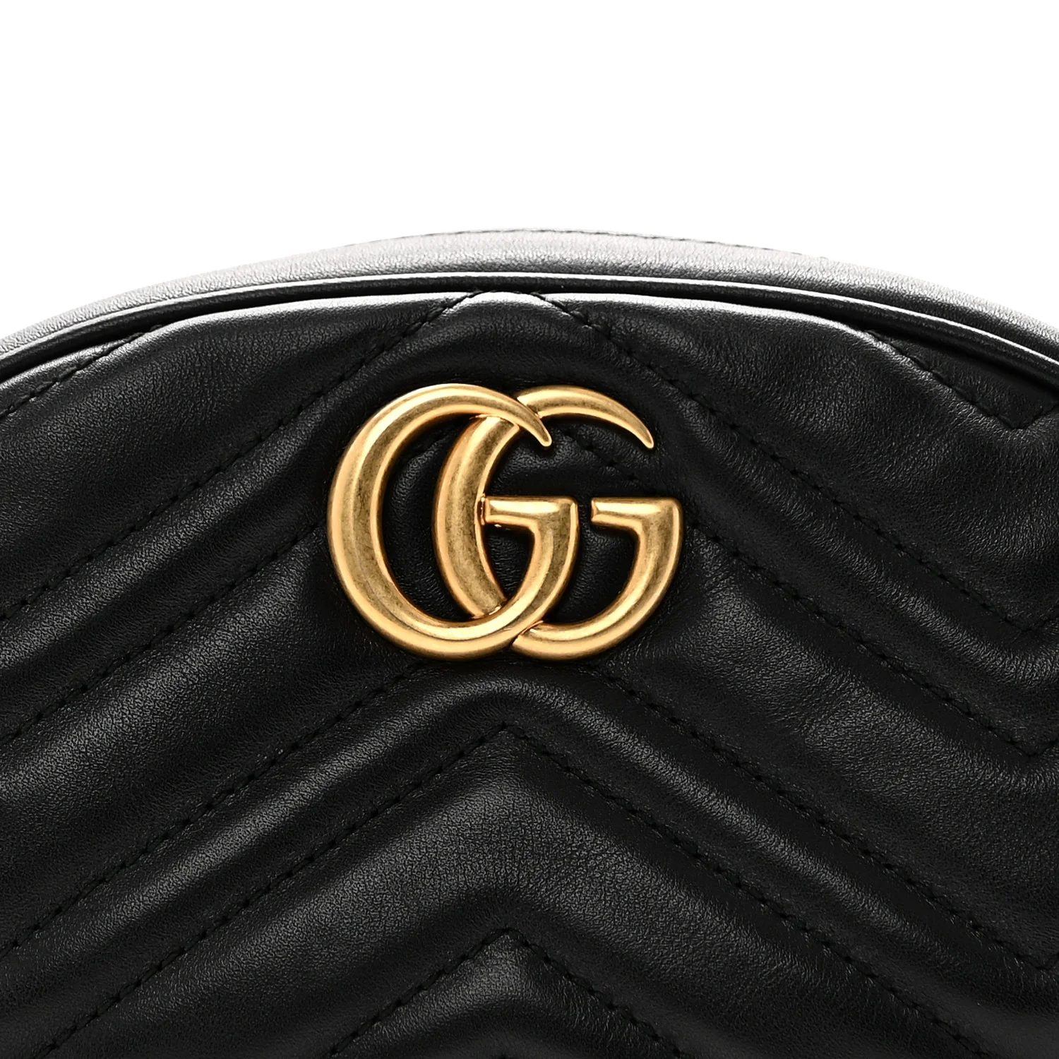 Calfskin Matelasse GG Marmont Belt Bag 85 34 Black - Top Club