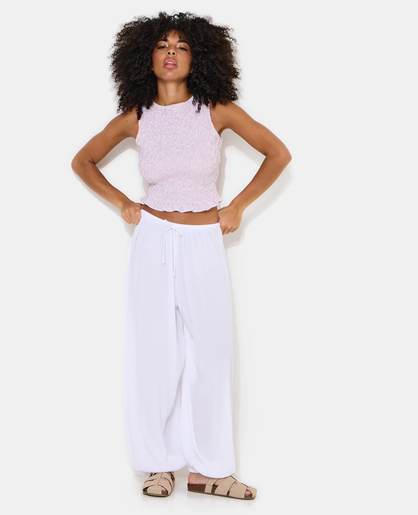Pimkie Top rayé smocké avec dos ouvert
