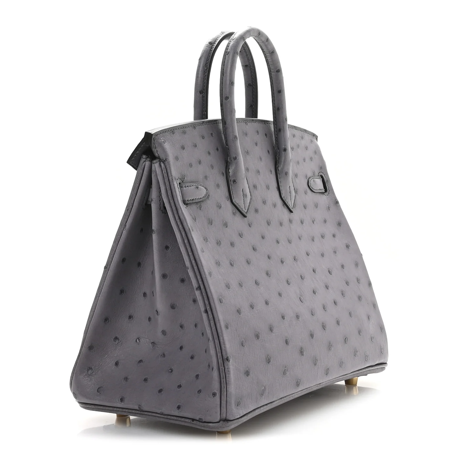 Ostrich Birkin 25 Gris Agate - Top Club