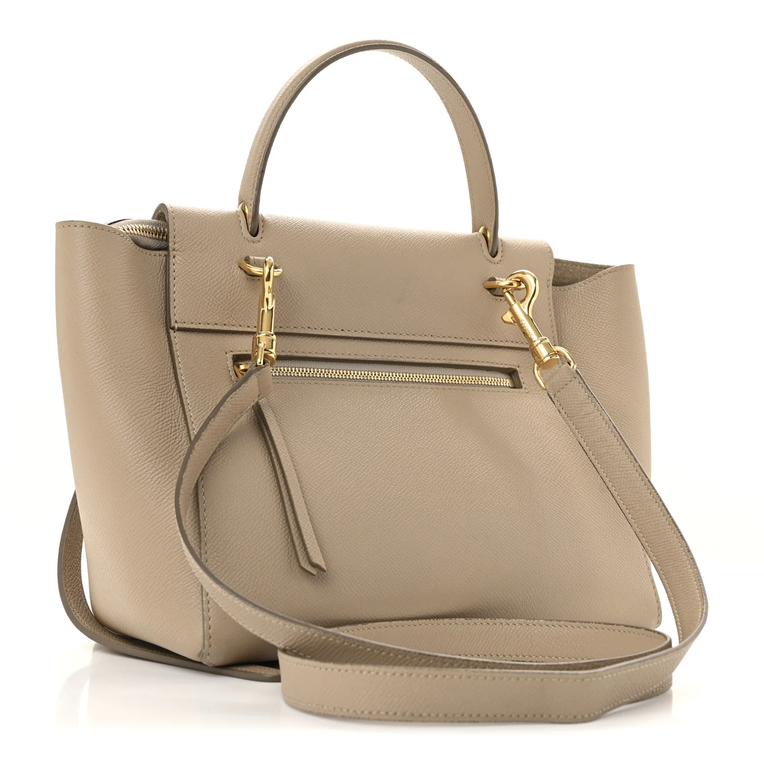 Grained Calfskin Micro Belt Bag Light Taupe - Top Club