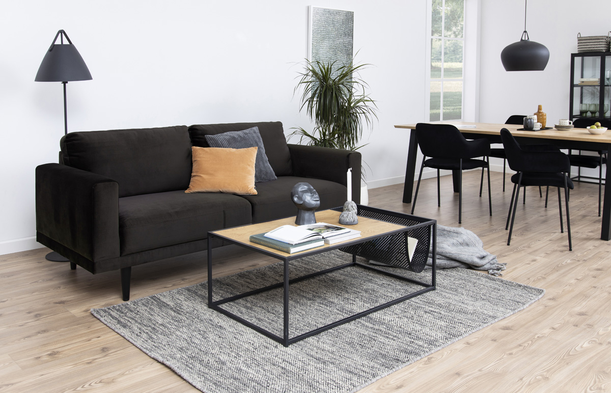 Salontafel Vic - met krantenrek Zwart