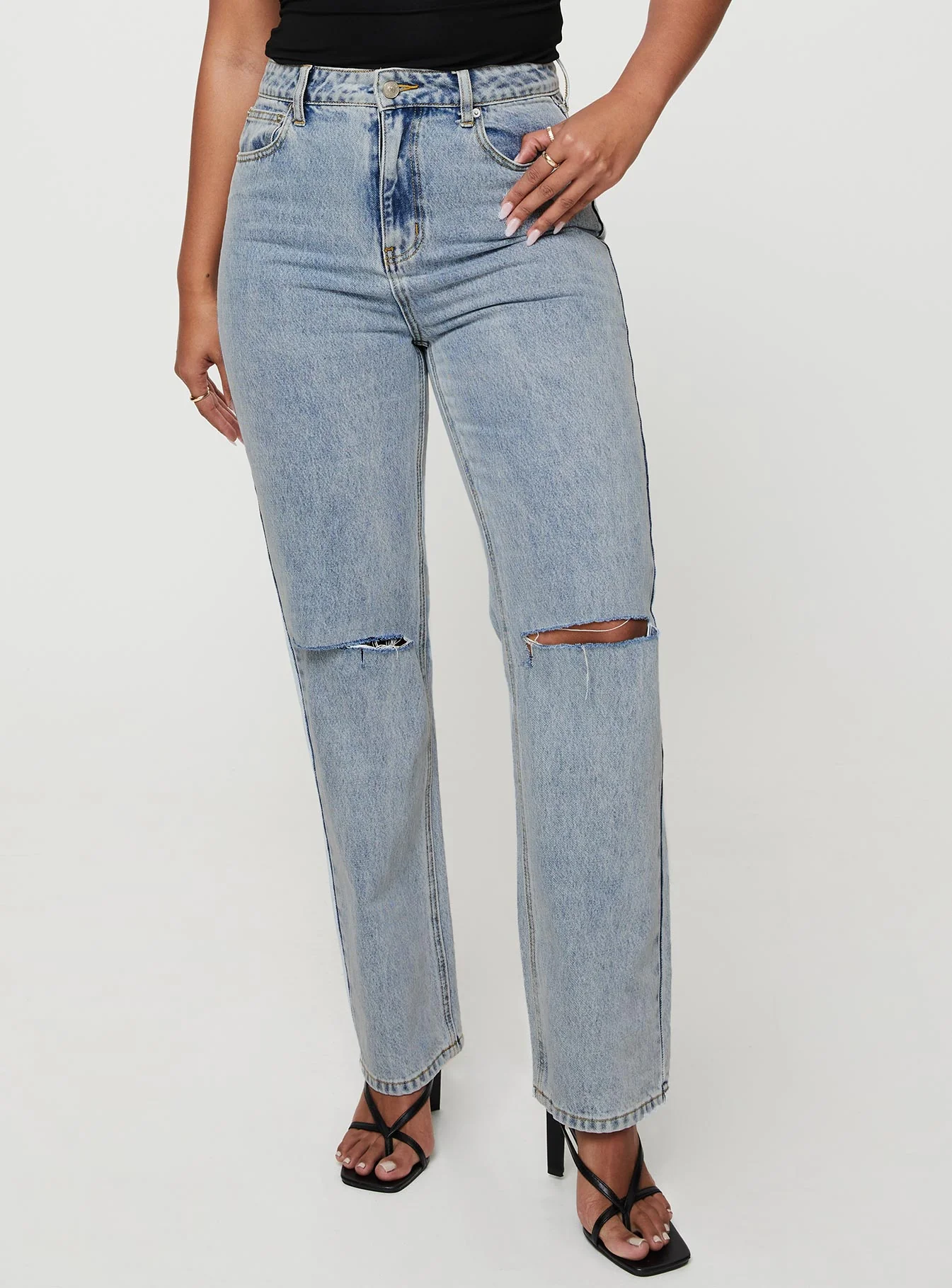 Holland High Rise Straight Leg Jeans Denim