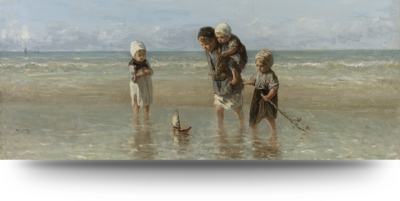 Canvas schilderij Kinderen der Zee 200 x 100 cm