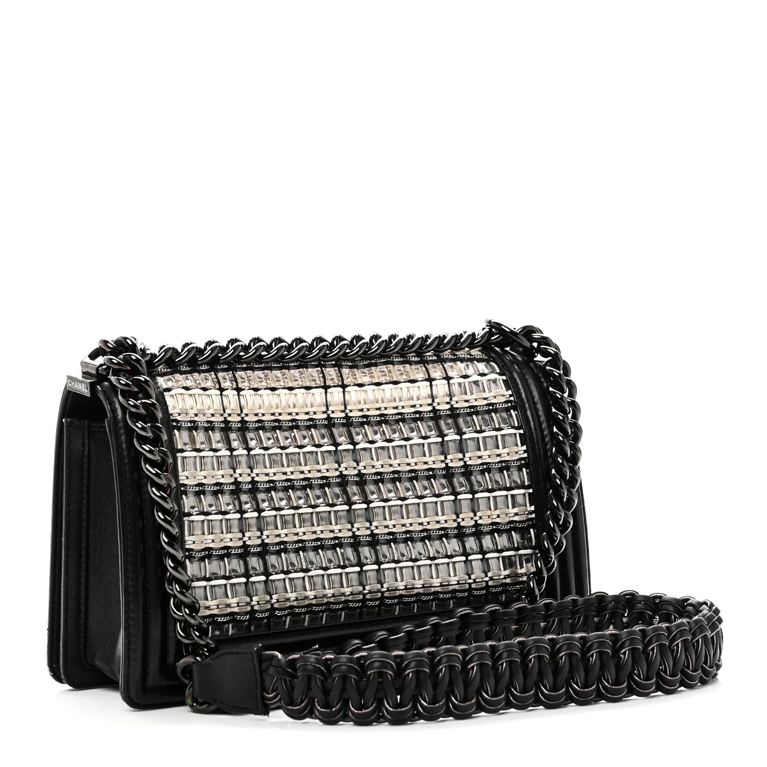 PVC Thread Woven Medium Boy Flap Black - Top Club