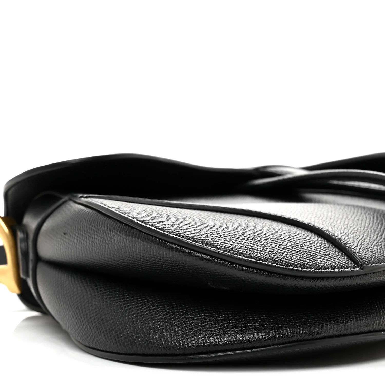 Grained Calfskin Saddle Bag Black - Top Club