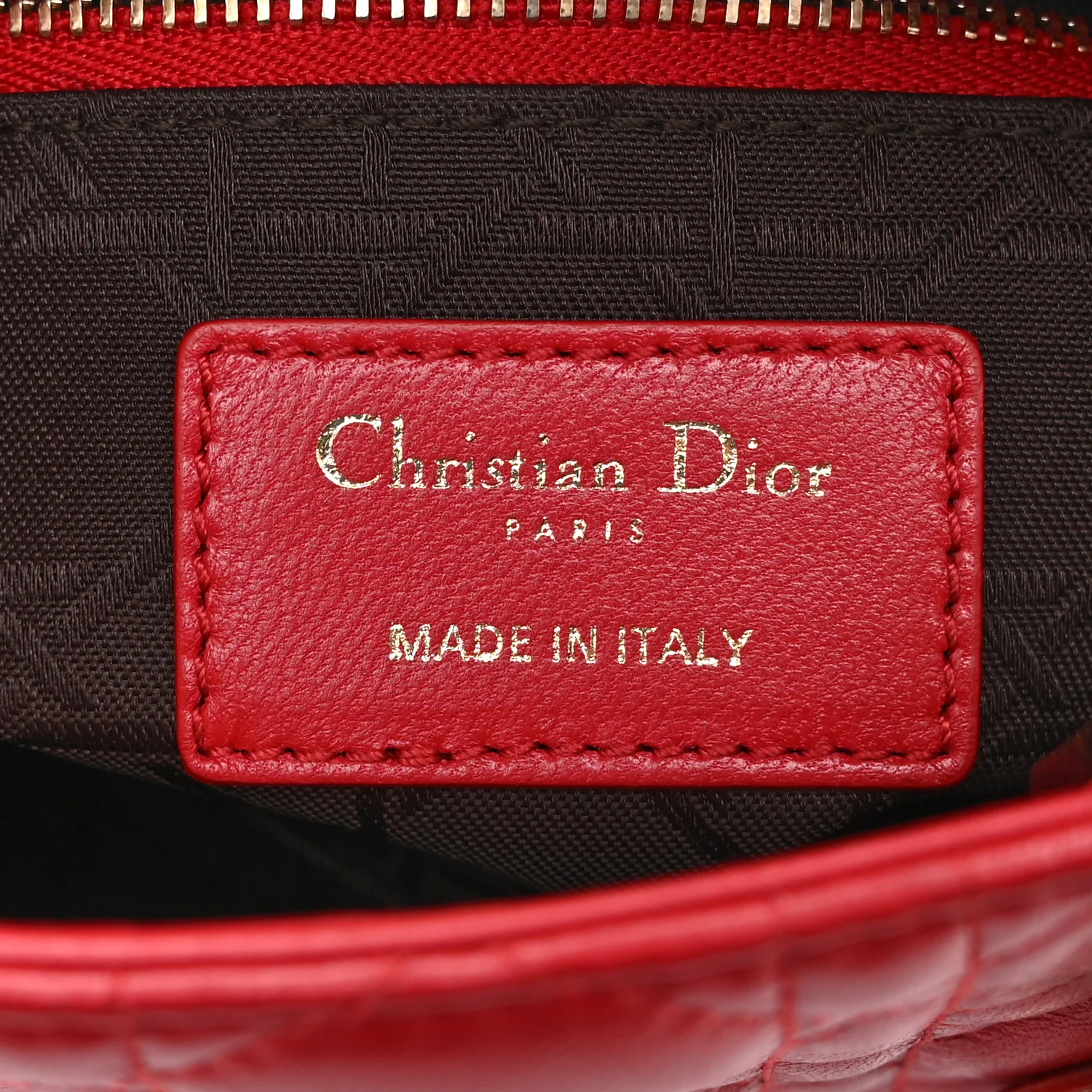 Lambskin Cannage Mini Lady Dior Red - Top Club