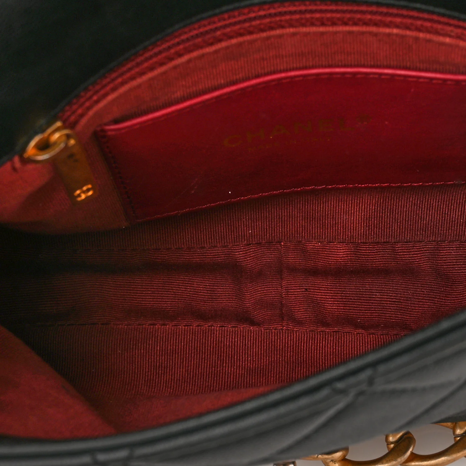 Lambskin Quilted Chain Flap Black - Top Club