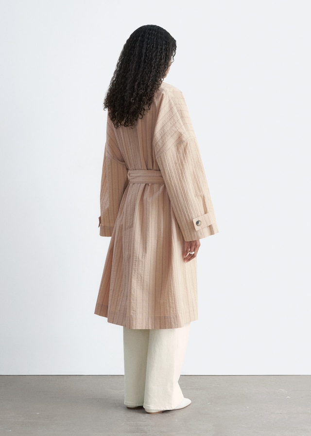 & Other Stories OVERSIZED PINSTRIPE TRENCH COAT