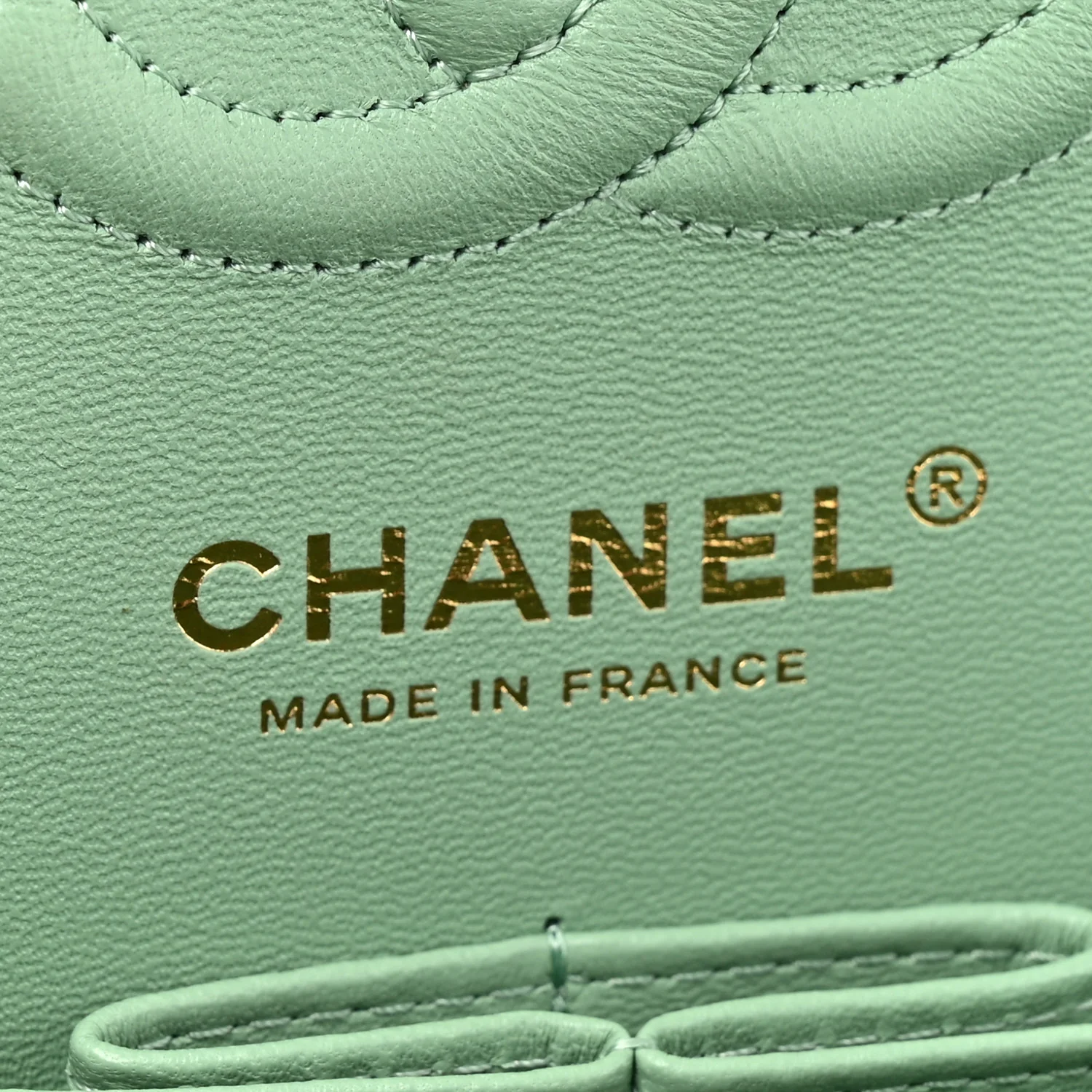 Caviar Quilted Small Double Flap Light Green - Top Club