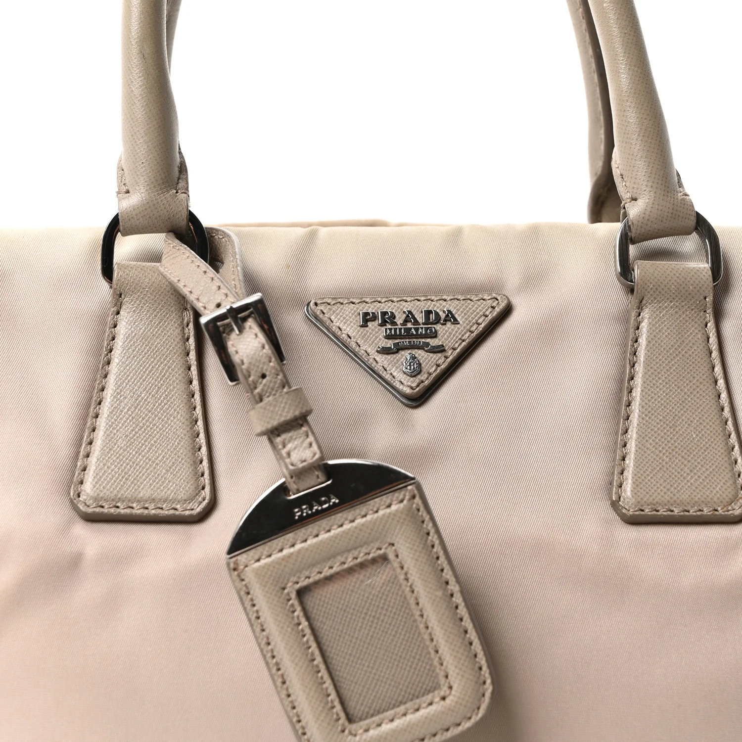 Nylon Saffiano Bi-Color Tote Grey - Top Club