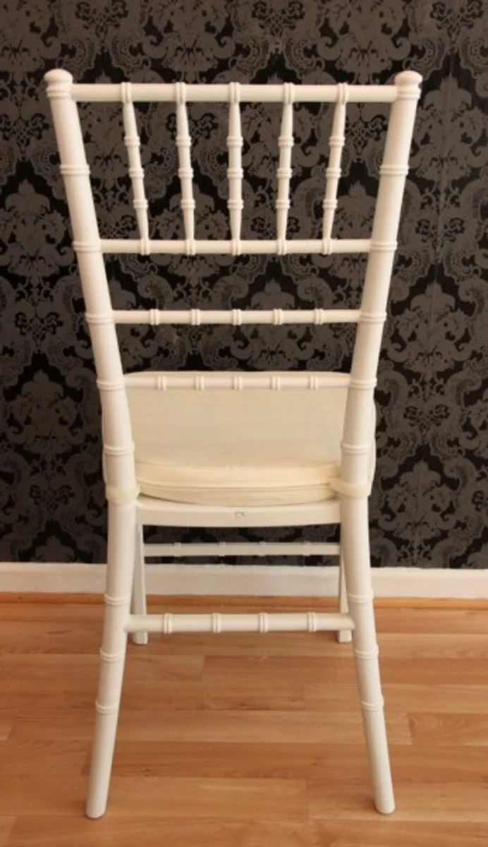 Designer acrylic chair including seat cushion white/cream - Ghost Chair white - Polycarbonate furniture - Acrylic furniture - Ghost chair